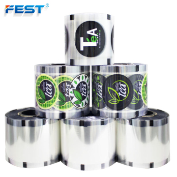 Custom Colored Logo Disposable Plastic Bubble Tea Cups with Sealer Roll and Customized Printing Film