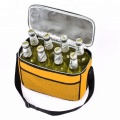 Желтые полиэстер подгонянные практичными вещами на пиво сумка-холодильник