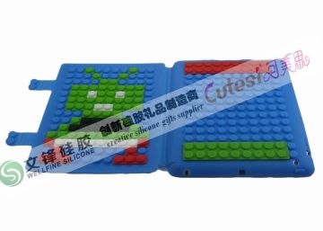 Green Ipad Silicone Cases With Mini Diy Puzzle Auto Sleep Suitable For Young People Use