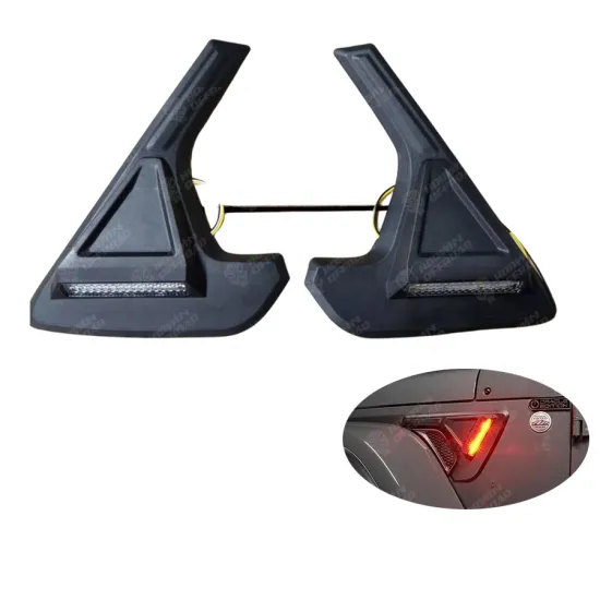 2PCS Black Front Fender Side Vent Cover with LED Light for JL JT 2018