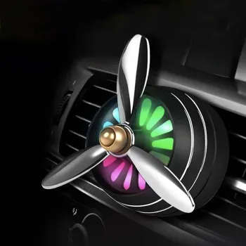 Mini LED Car Smell Air Freshener Conditioning Alloy Auto Vent Outlet Perfume Clip Fresh Aromatherapy Fragrance Atmosphere Light