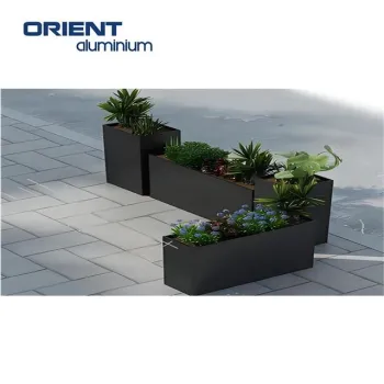 Modern Aluminum Planter Barriers for Social Distancing in Outdoor Cafes and Parking Spaces