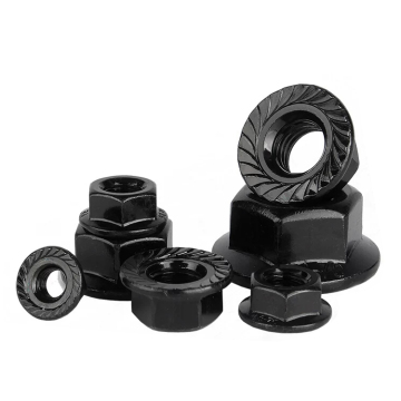 Black Anti-Slip Lock Nuts in Stainless Steels M2-M16: Types and Specifications (DIN 6923)