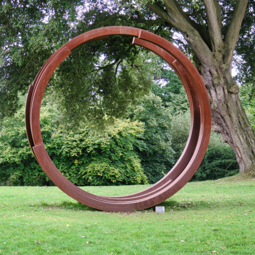 Rustic Cube Shape Decoration Garden Corten Steel Sculpture