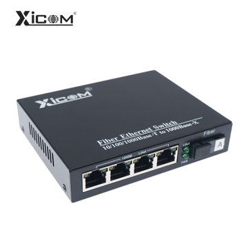 Xicom 10/10/1000m Modo único Converter de mídia de fibra óptica de fibra única