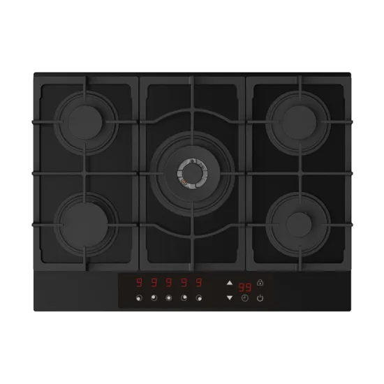5 Burner Gas Cooker: Family Kitchen & Restaurant Built-In Stove with Tempered Glass Hob