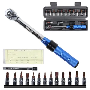 VIKTEC 1/4 Inch Drive Torque Wrench Set with Bits and Extension Bar