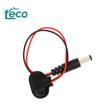 9V Battery Clamp and DC Connector Adapter for T-Type 2.1x5.5mm External Thread Applications