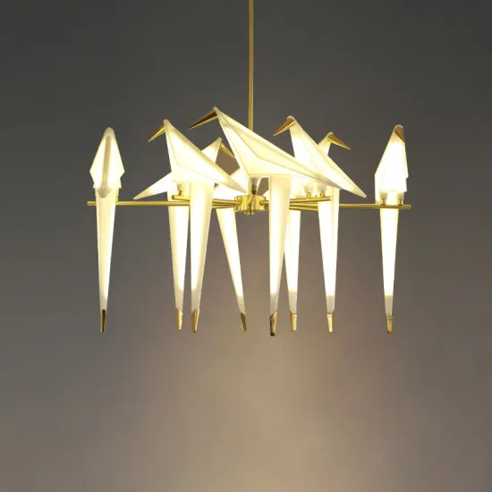 Nordic Minimalist Art Paper Crane Chandelier Pendant Lamp