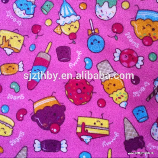 100% cotton cartoon ice cream print fabric for bed sheets
