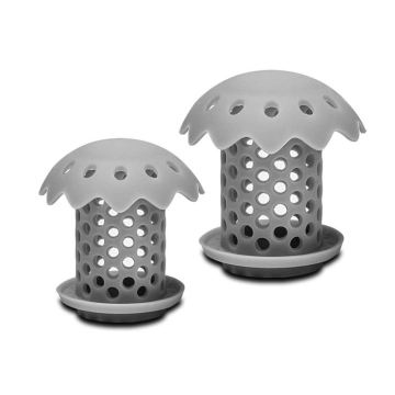 High Flow Drainage Pipe: Gray Shower Drain with Easy Grate Hair Catcher