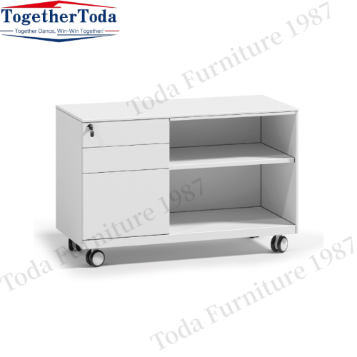 Three drawer open storage space Removable metal lockers