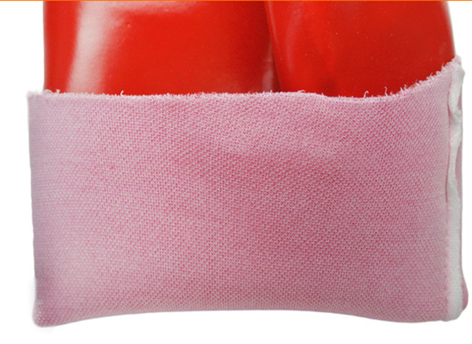 Red PVC acid and alkali resistant gloves