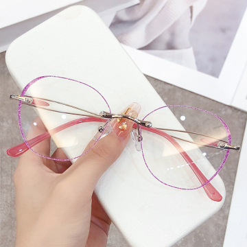 Boutique Blue Light Blocking Oversize Rhinestone Metal Reading Glasses
