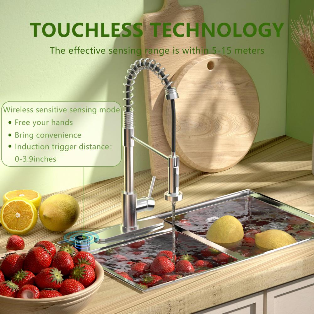 Stainless steel smart sensor kitchen faucet