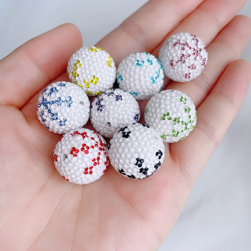 Snowflake Rhinestone Ball Beads - 18mm Large Berry Bead Bracelets and Earrings: A Mix of Colors for Your DIY Craft and Jewelry Making Projects