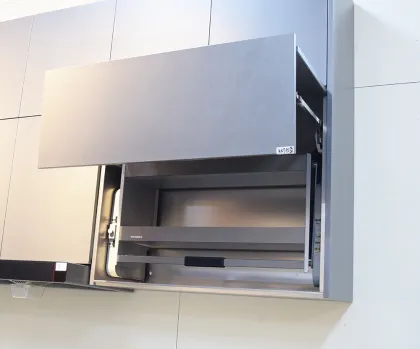 Deluxe Tall Kitchen Cabinet With Glass Front Doors