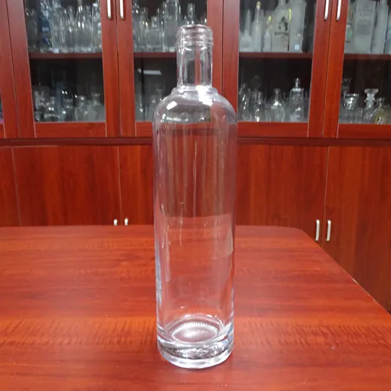 Hot selling 0.75 litre empty cylinder screw top rum glass bottle