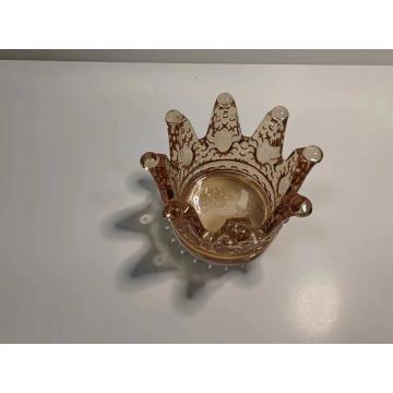 Exquisite glass crown candle holder & festival celebration