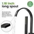 Waterfall Freestanding Tub Filler Faucet Matte Black