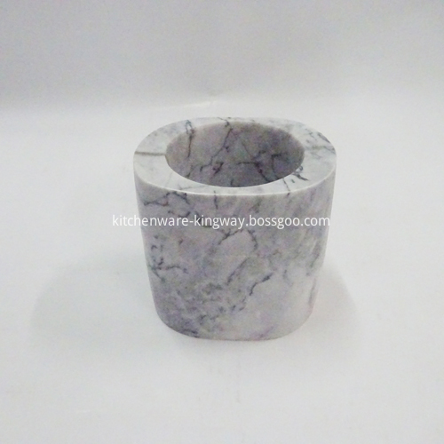 Oval Marble Toilet Brush Holder Barrels