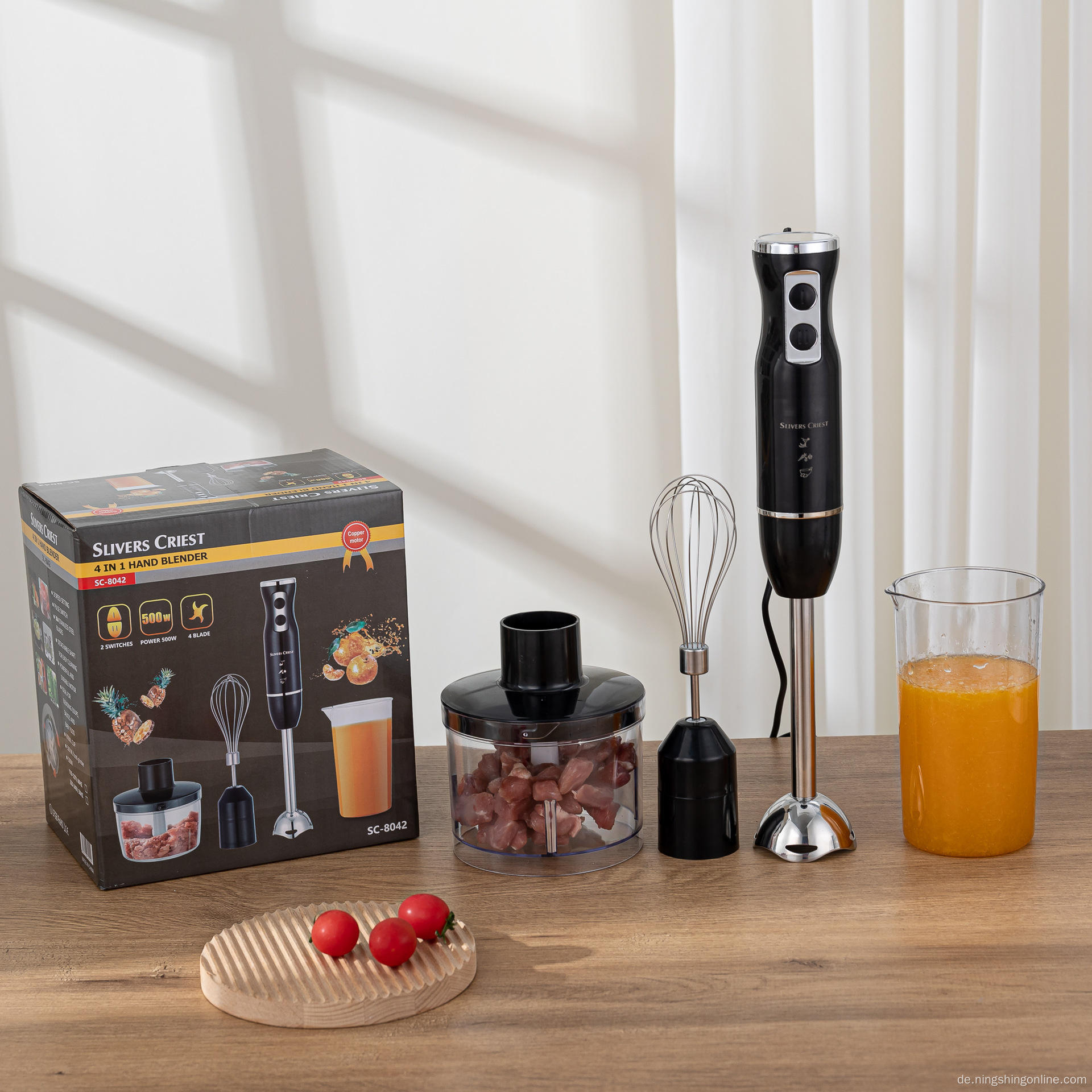 2026 Neues elektrisches 4-in-1-Handmixer-Set aus Edelstahl