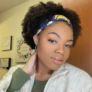 Wholesale Kinky Curly Headband Wigs Short Pixie Human Hair Wigs For Black Women Natural Color Brazilian Hair Pixie Headband Wig