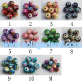 12MM 14MM Kunststoff Runde Loose Spacer Painted Chunky Beads