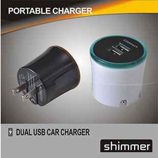 Bucket dual USB travel charger