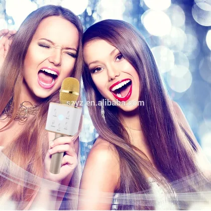 New Promotional Gift Q7 Wireless Bluetooth Magic Sing Microphone Portable Speaker Magic Sing Karaoke