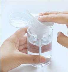 Clear Liquid Press Pump Dispenser Makeup Remover Bottle