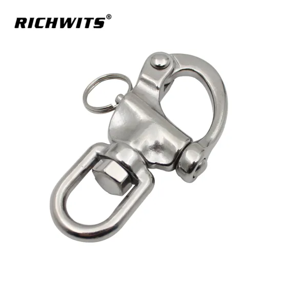 Boat Rigging 316/304 Stainless Steel Quick release Bail rope Swivel Eye Snap Spring Shackle