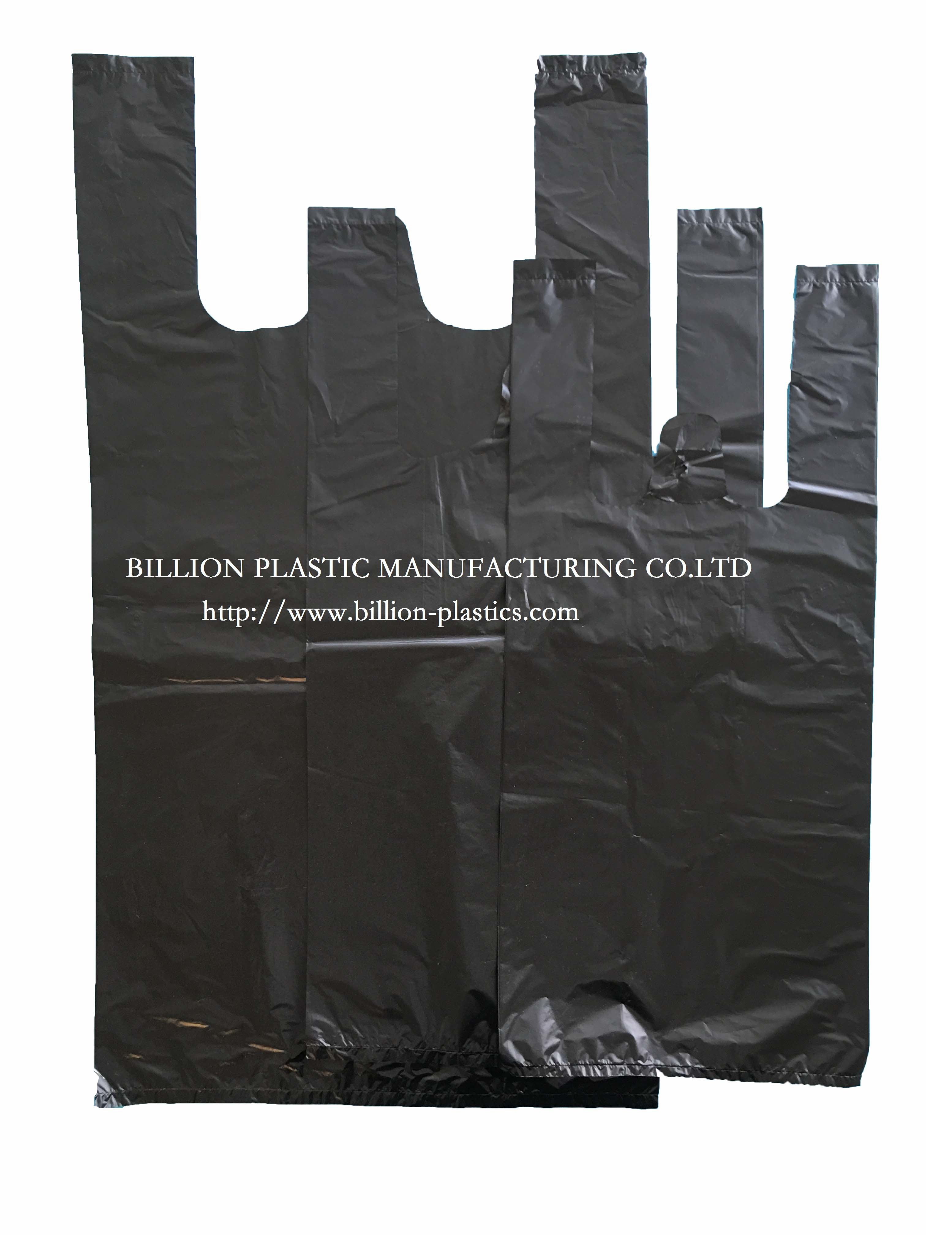 HDPE Black Rubbish T-Shirt Plastic Bag Plastic Vest Carrier Shopping Bags