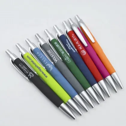 Westin Sheraton Hotel Custom Logo Soft Touch Rubber Finish Plastic Ballpoint Pen