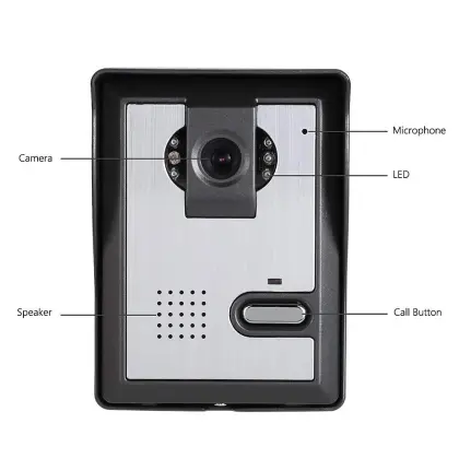 Video Doorbell System, 7 Inches Wired Video Door Phone Intercom Kit Support Monitoring, Unlock, Dual-Way Intercom for villa