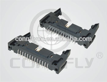 Customized 2.54mm 34pin stamping type black shrouded header connector