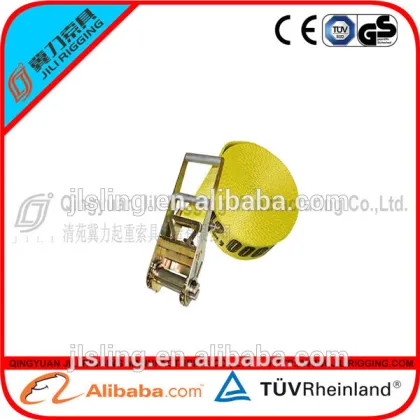 ratchet lashing strap with Double J hook rigging safty belt
