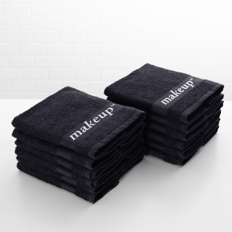 Cheap black towel cotton makeup washcloth