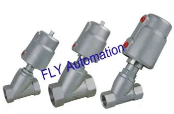 2000 Threaded Port 2/2 Way Angle Seat Valve Integrated Pneumatic Pps Actuator