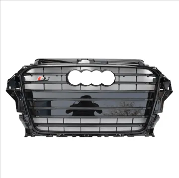 Black Front Bumper Hood Grille for Audi A3 2014-2016 Facelift & S3 Racing Grille