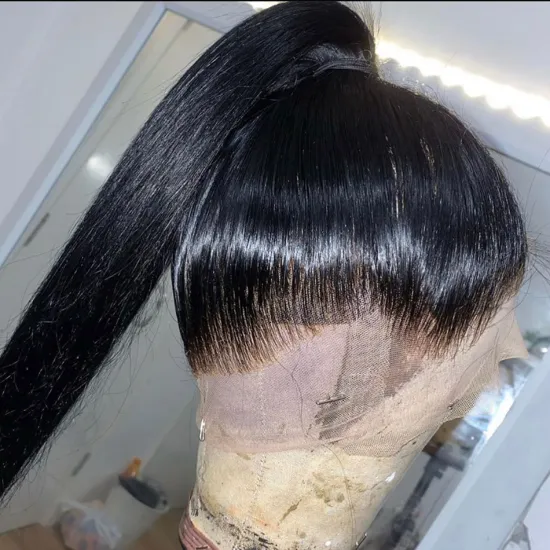 Cheap Raw Mink Brazilian Straight Virgin Human Hair Hd Full Lace Frontal Wig Full Hd Lace Front  Wig Pre Plucked Bleached Knots