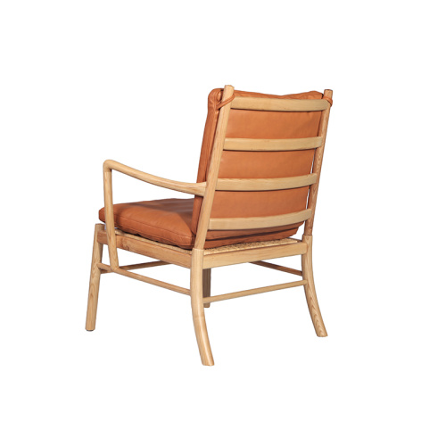 Chaise à manger en bois en cuir marron moderne