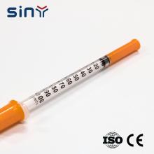 Jeringa de insulina desechable 1 ml 0.5 ml con aguja fija