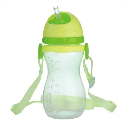300ml PP colored baby water bottle with strap