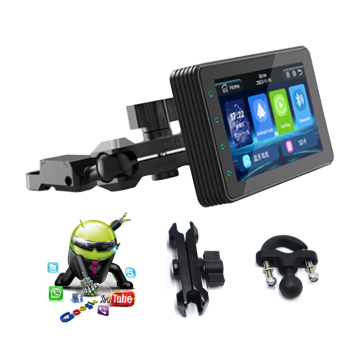 5 Inch Motorcycle Dashcam with CarPlay Monitor - Wireless Android Auto Gauge Display