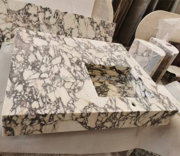 Wholesale Square Calacatta Violet Marble Plinth with Sink Design