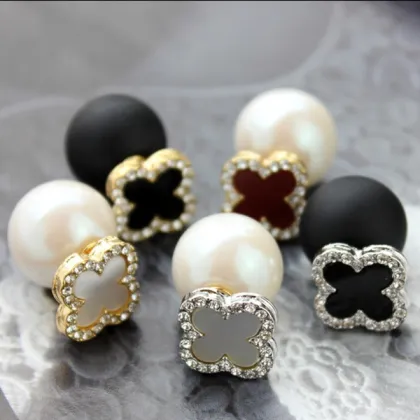 White Pearl Earrings Stud Wholesale