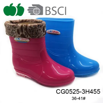 Hot Selling Fancy New Design Pvc Plastic Lady Rain Boot