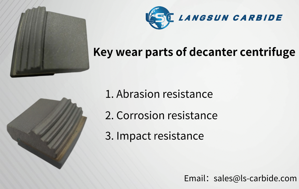 tungsten carbide centrifuge tiles Key wear parts of decanter centrifuge