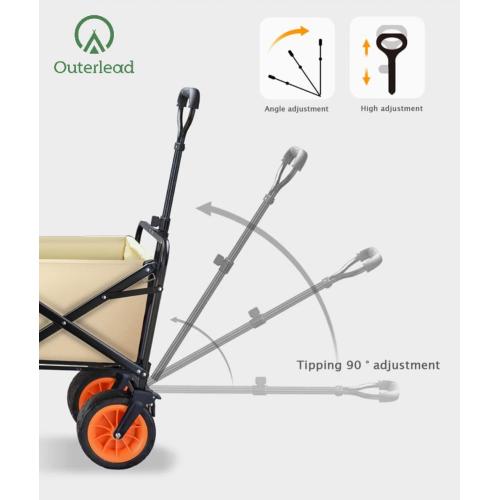 Folding Wagon with Telescoping Handle Outerlead Outdoor Wagon Garden Cart with Folding Table Manufactory